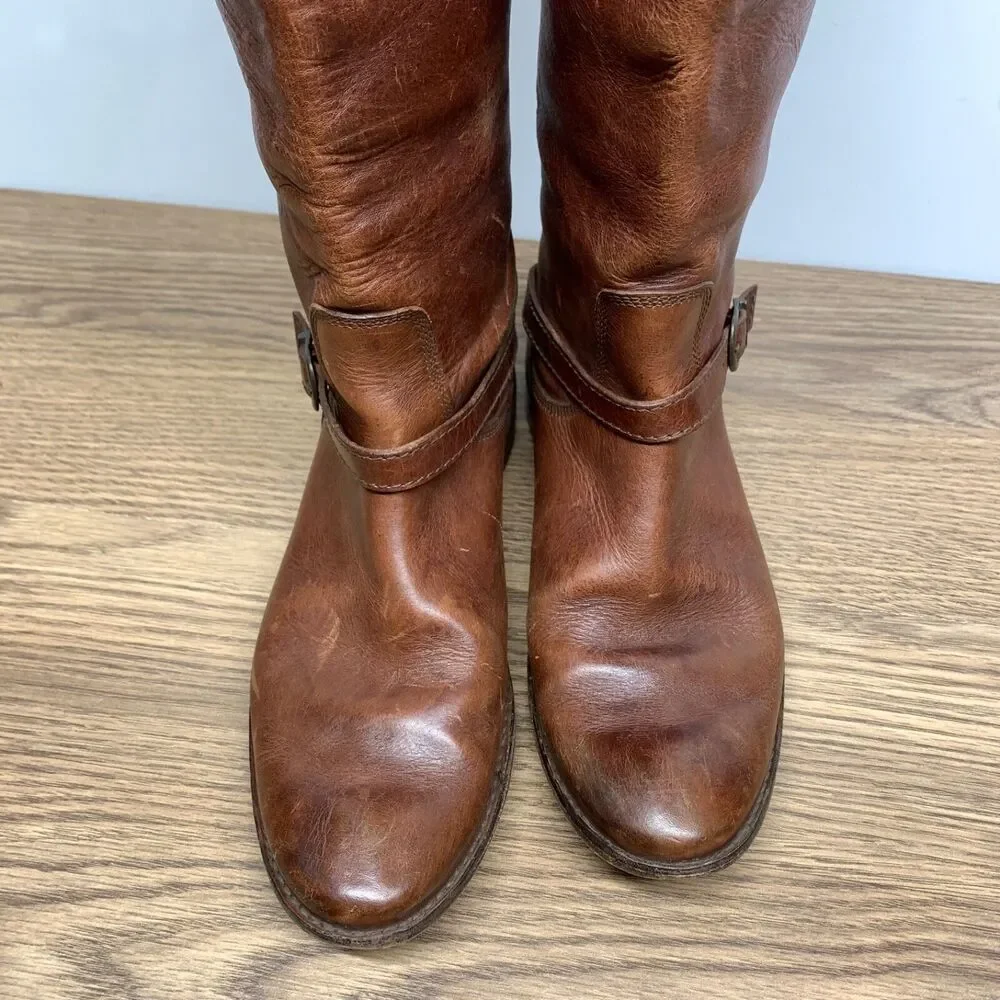 FRYE Shirley 77745 Brown Leather‎ Equestrian Riding Boots Women's 6.5B